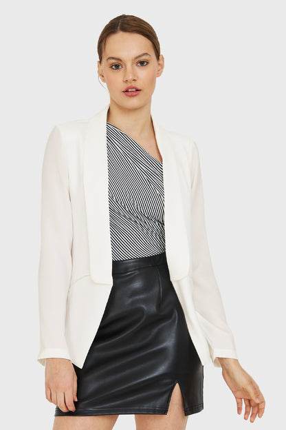 Blazer Con Solapa Blanco