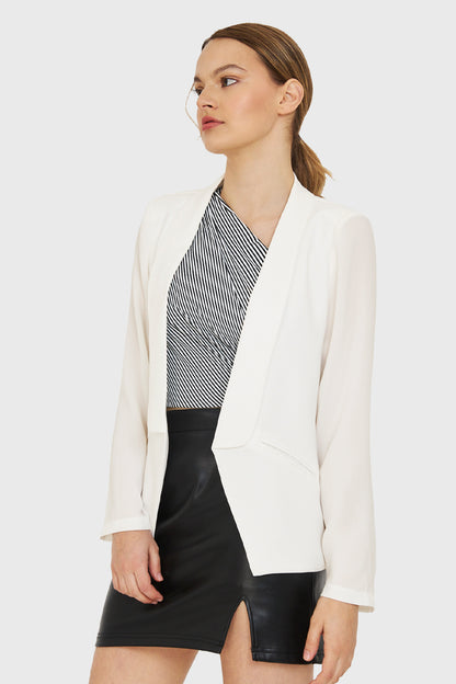 Blazer Con Solapa Blanco