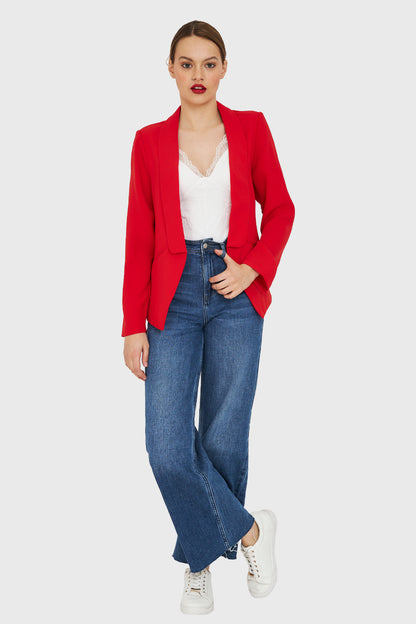 Blazer Con Solapa Rojo