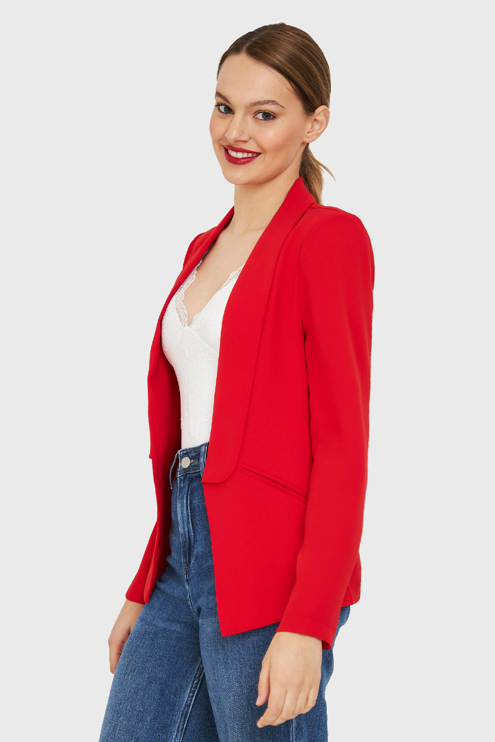 Blazer Con Solapa Rojo