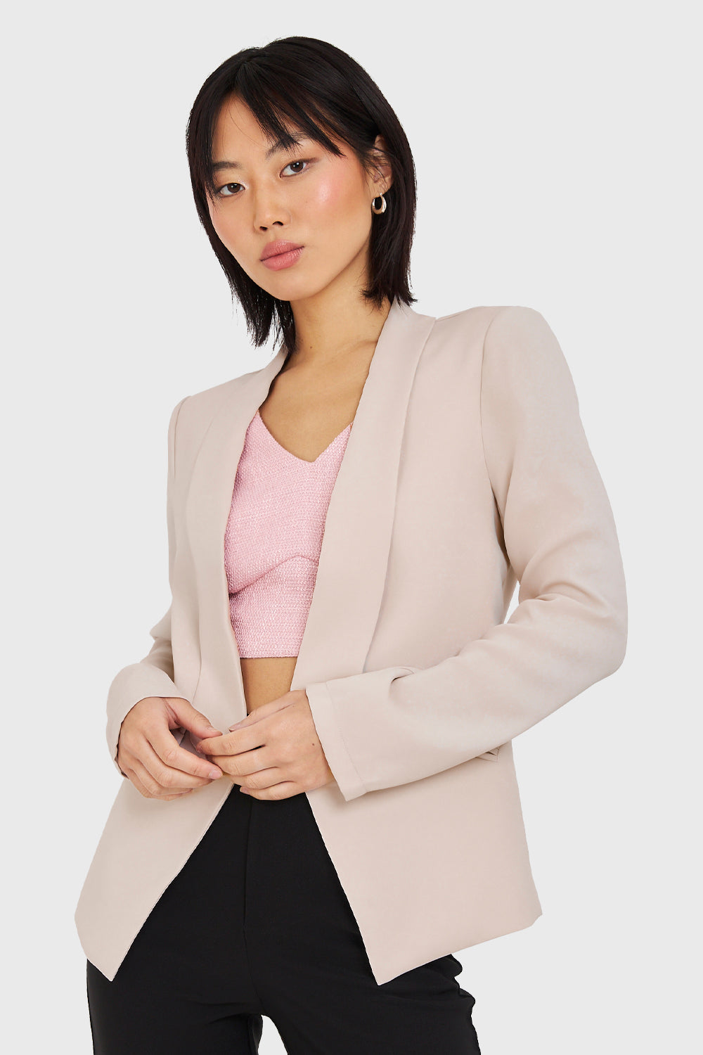 Blazer Con Solapa Khaki