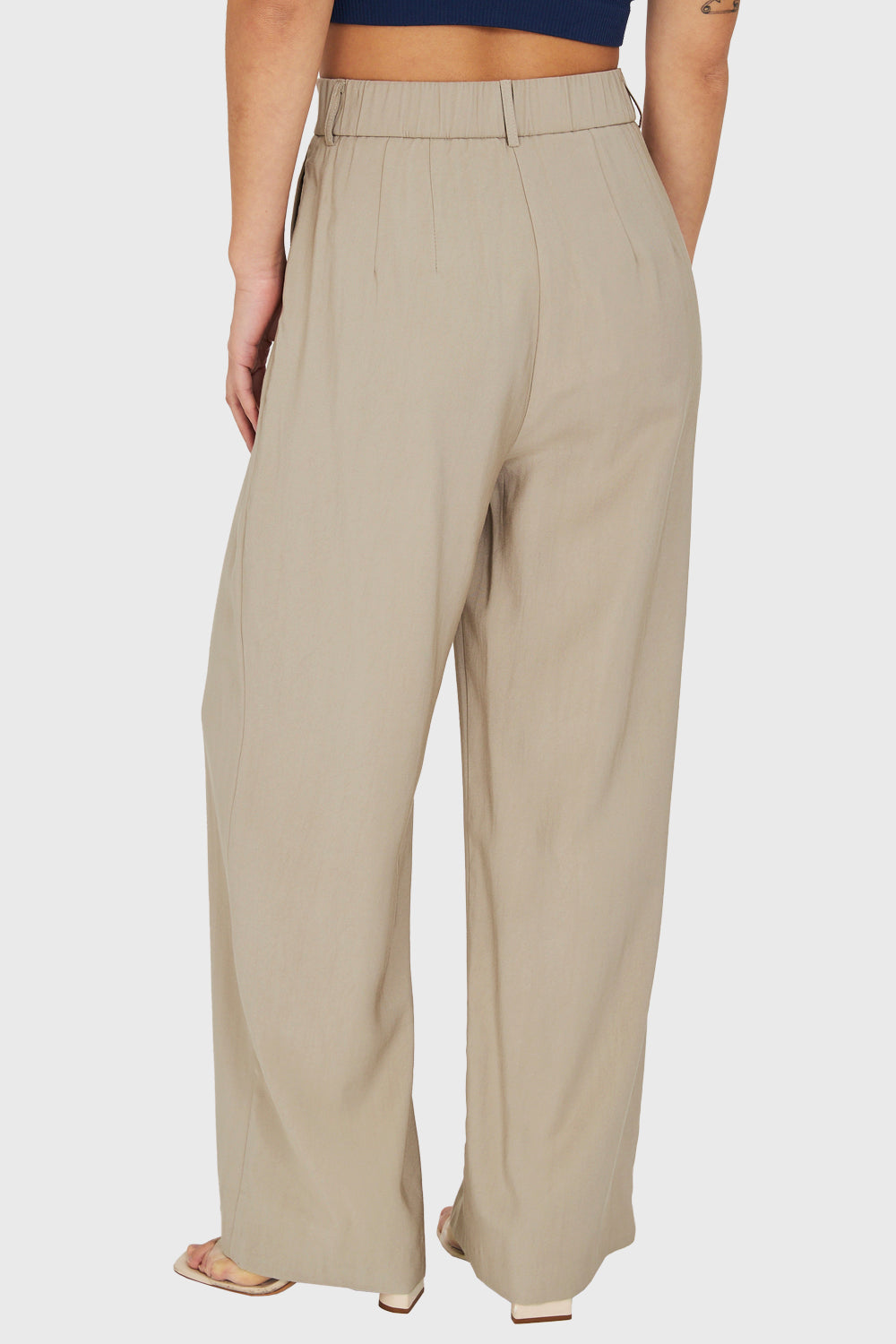 Pantalón Pretina Ancha Beige