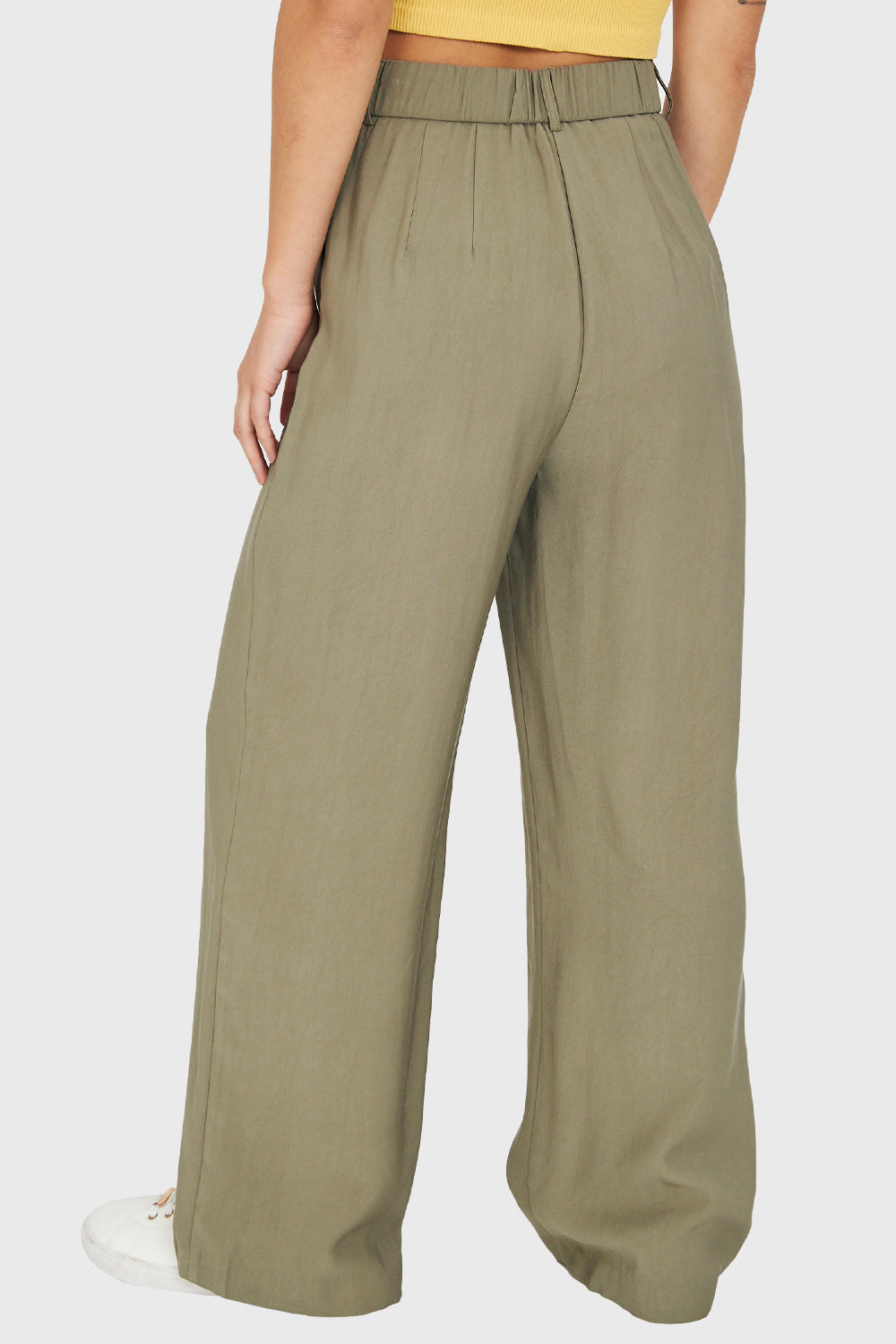 Pantalón Pretina Ancha Verde Musgo