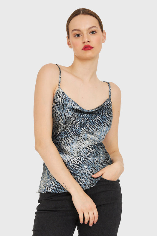 Top Print Snake Azul