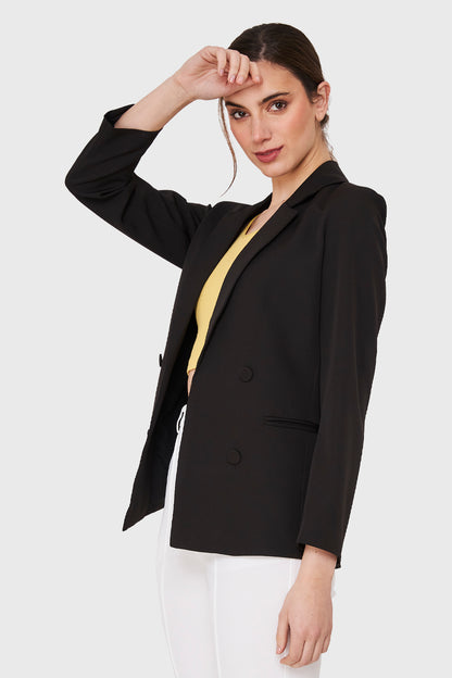 Blazer 4 Botones Decorativos Negro