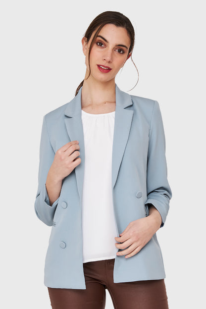 Blazer 4 Botones Decorativos Celeste