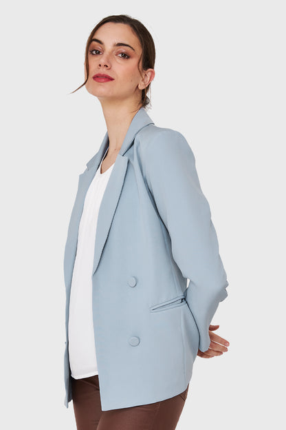 Blazer 4 Botones Decorativos Celeste