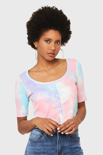 Crop Top Tie Dye Rosado