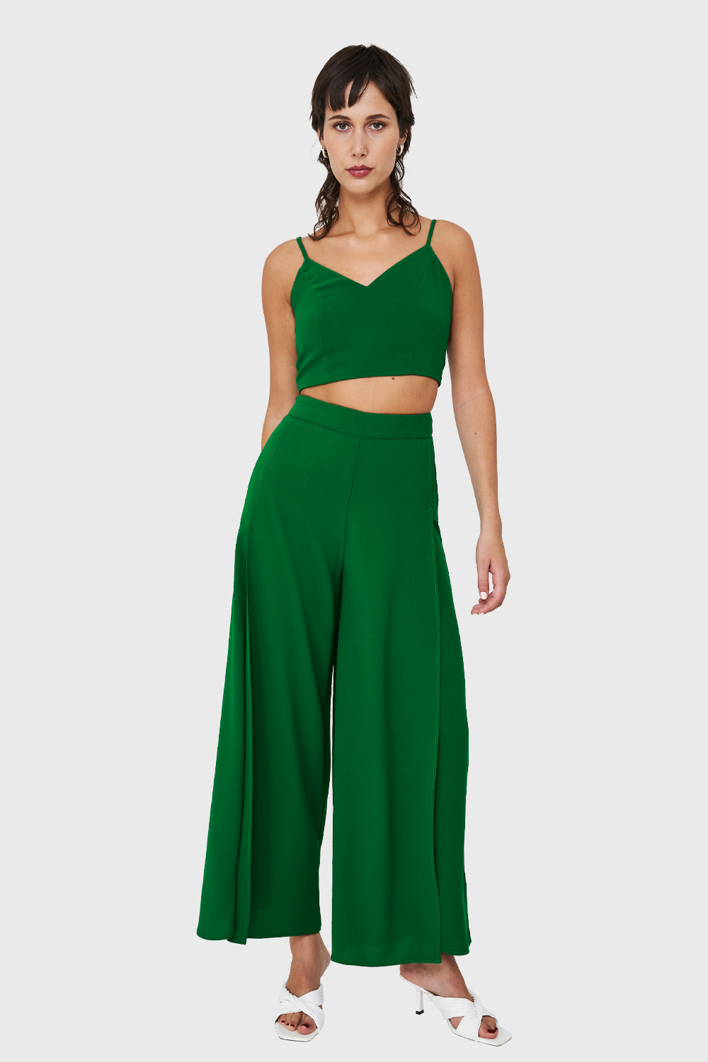 Crop Top Espalda Elasticada Verde