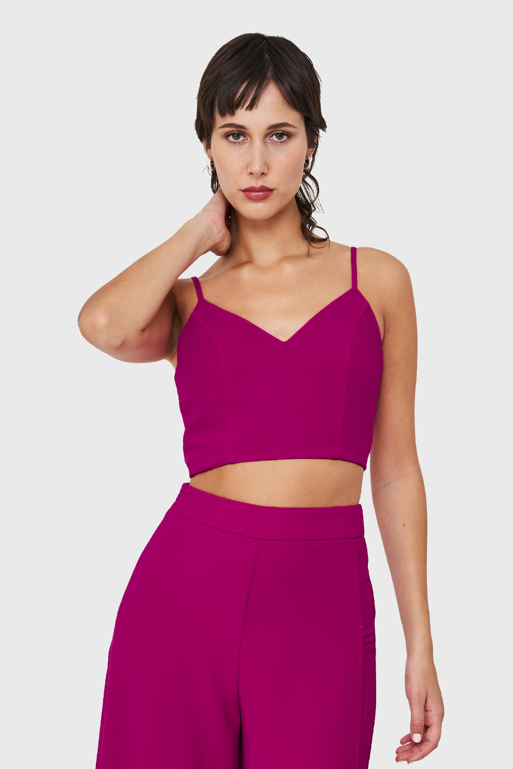 Crop Top Espalda Elasticada Magenta