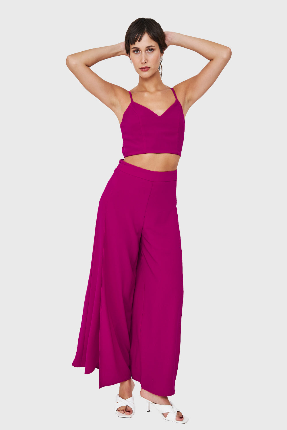 Crop Top Espalda Elasticada Magenta