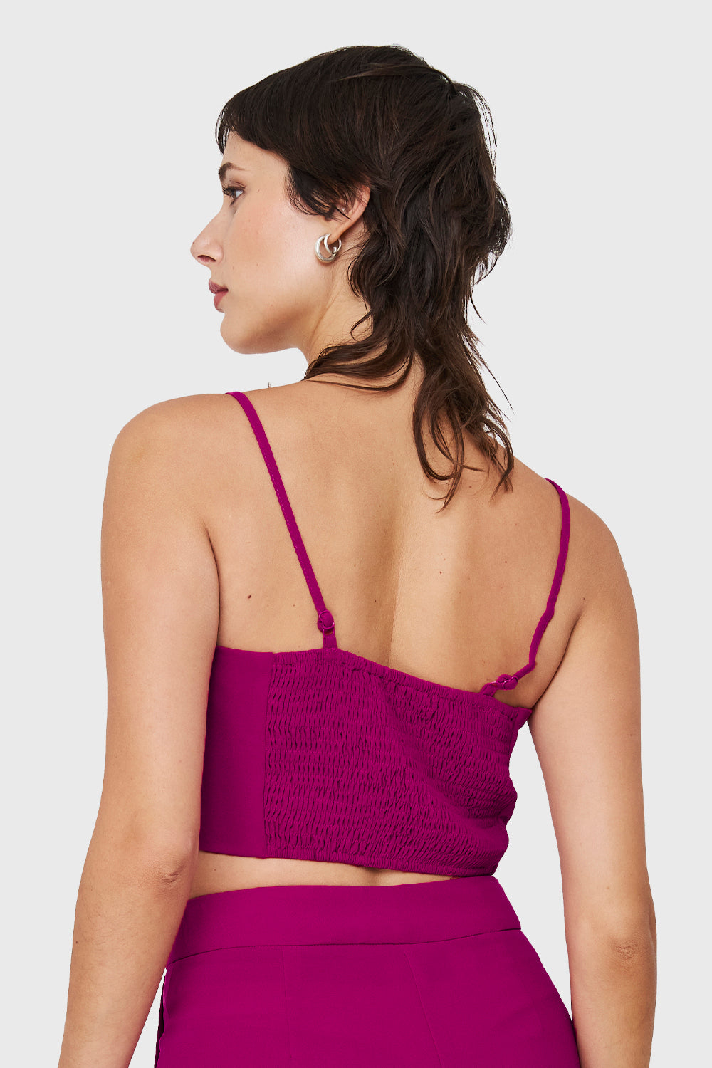 Crop Top Espalda Elasticada Magenta