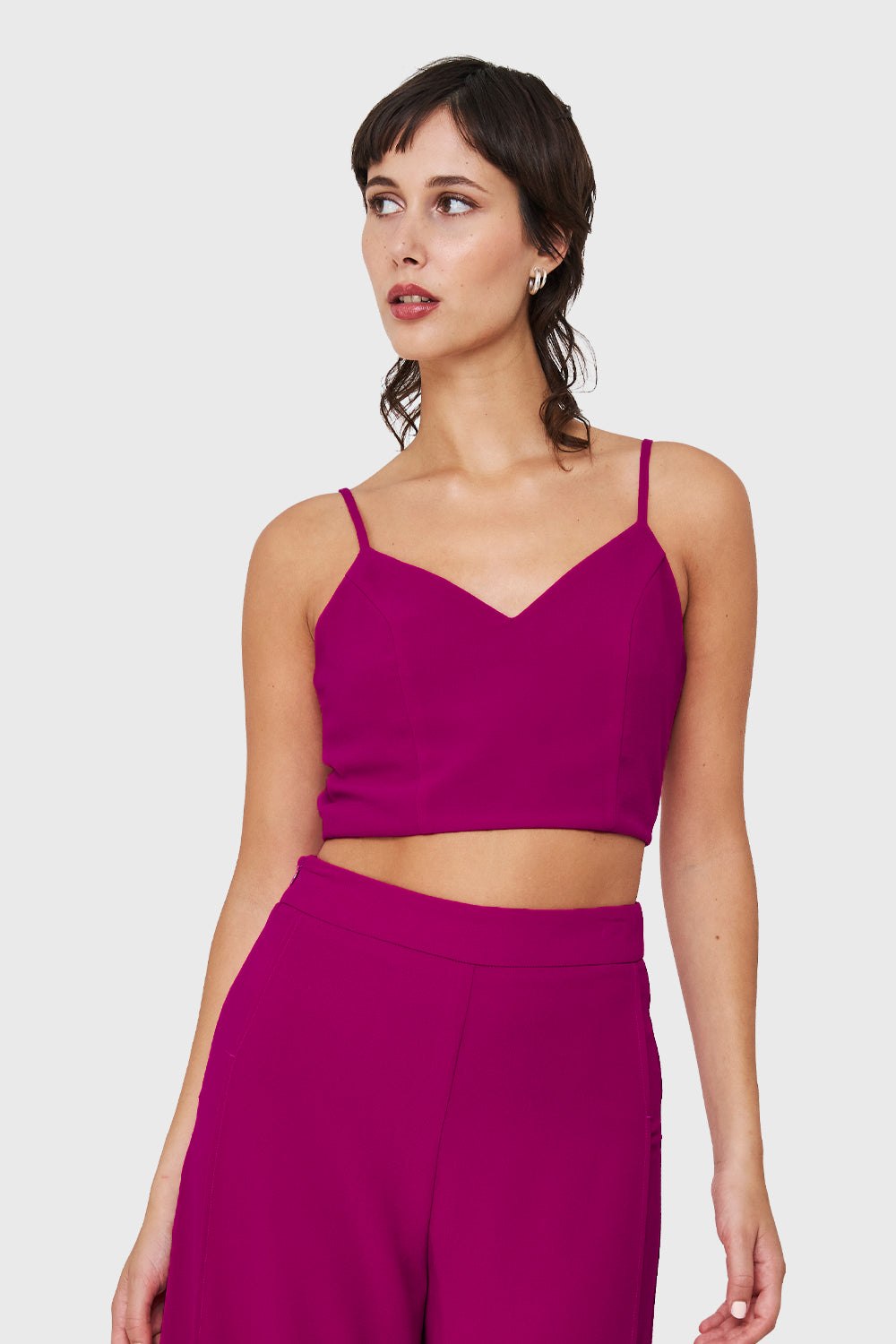 Crop Top Espalda Elasticada Magenta