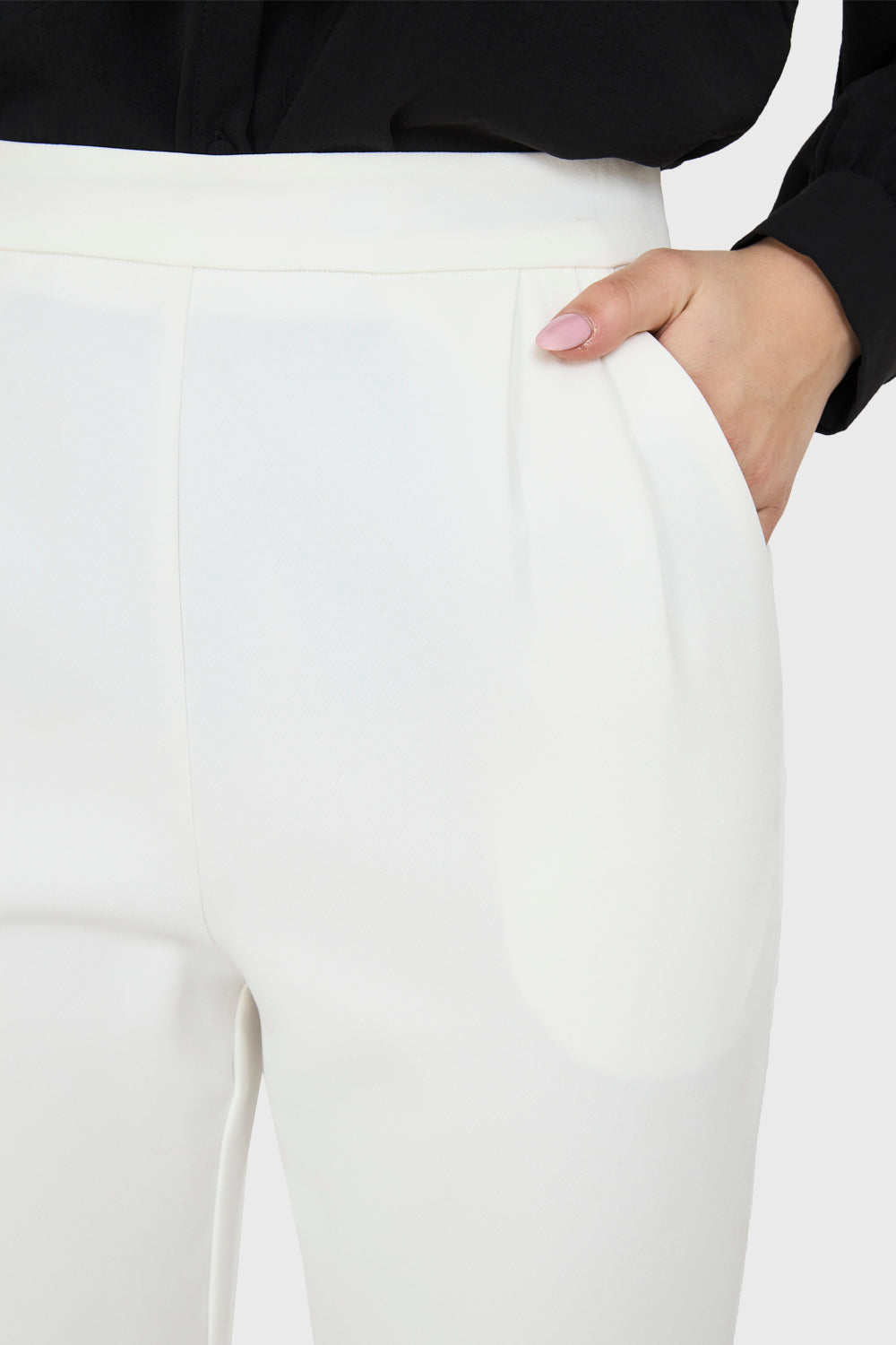 Pantalón Tiro Alto Básico Blanco