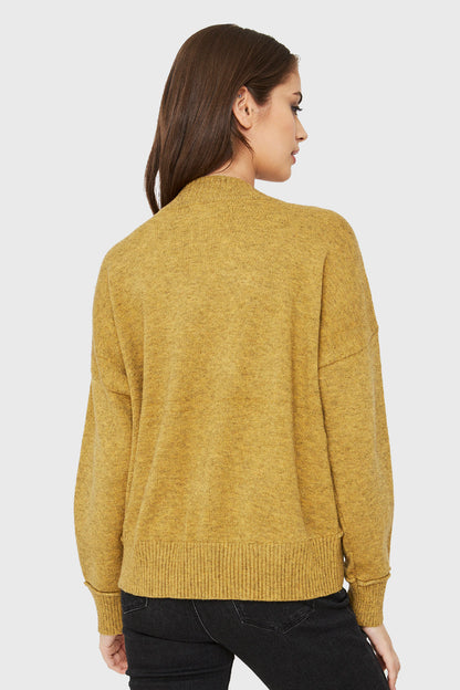 Sweater Cuello V Profundo Mostaza