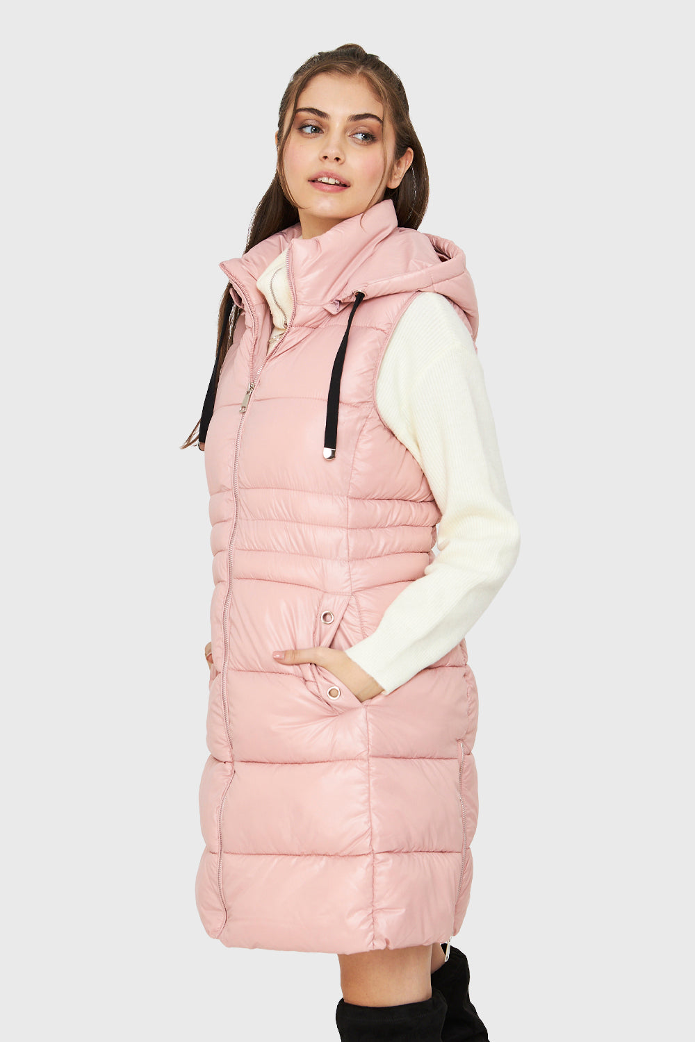 Parka Sin Mangas Rosa