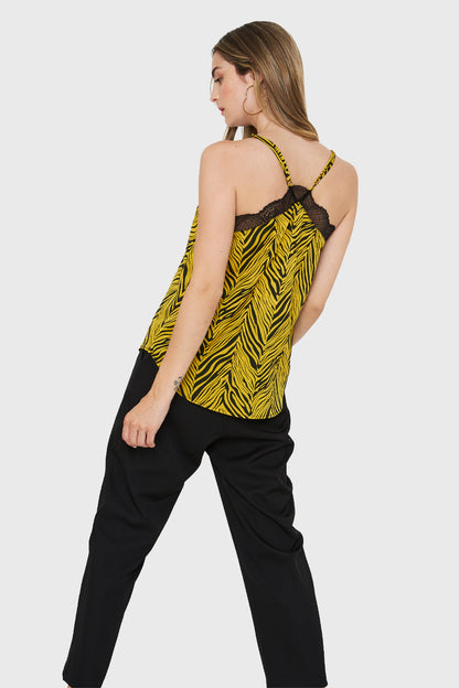 Top Print Cebra Amarillo