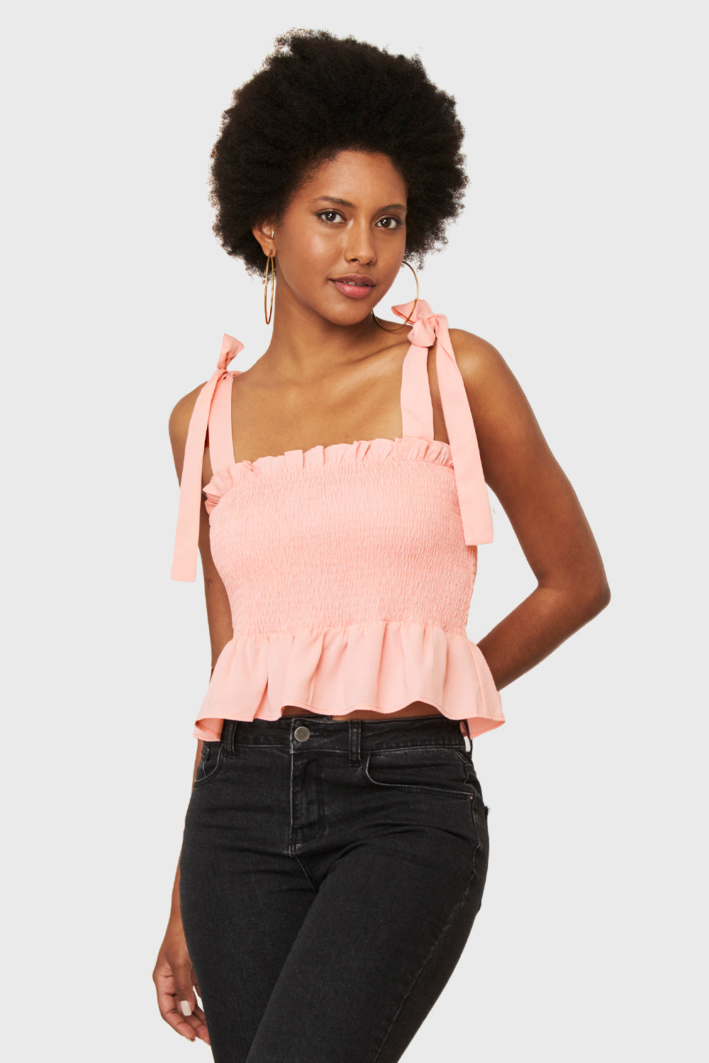 Crop Top Fruncido Rosado