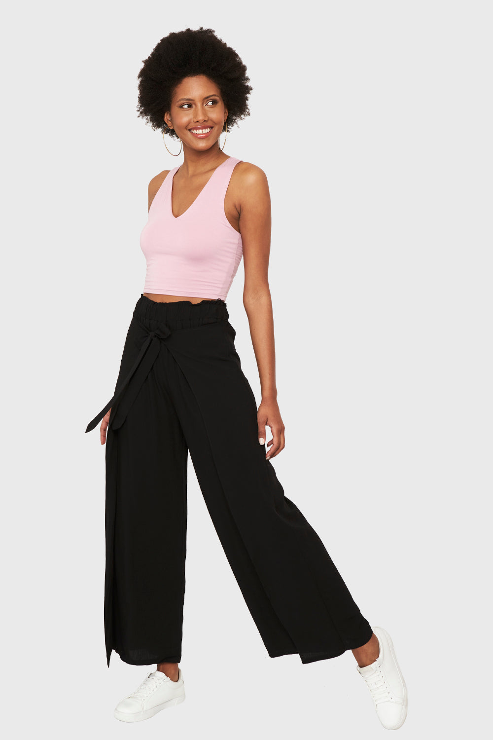 Pantalon palazzo shops con lazo